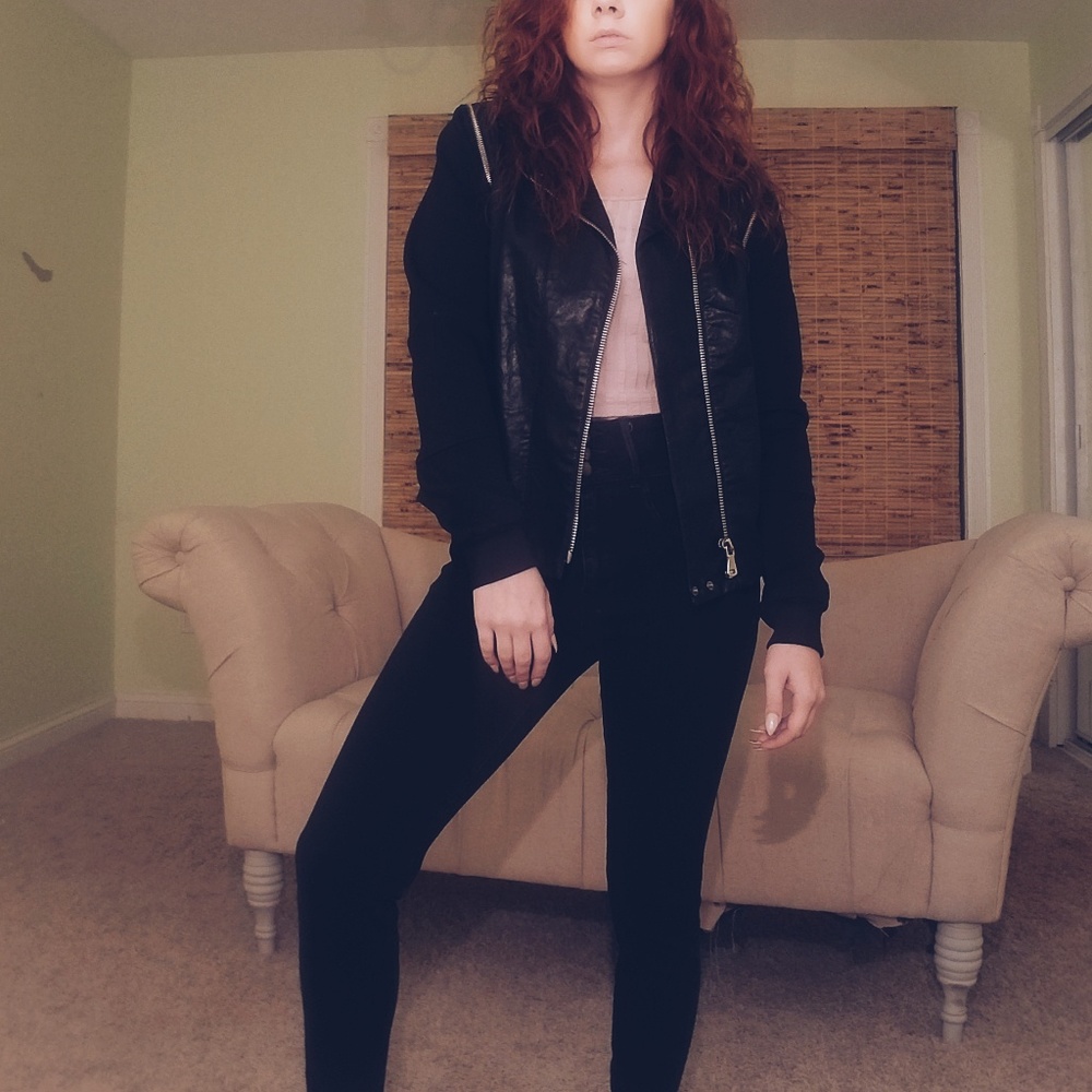 FATE Black Leather Jacket